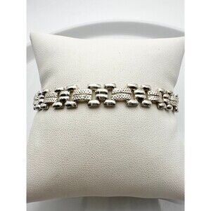 925 sterling Silver V7V3 VI link chain Bracelet 7.25”